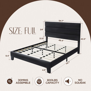 Latitude Run® Upholstered Platform Bed & Reviews | Wayfair